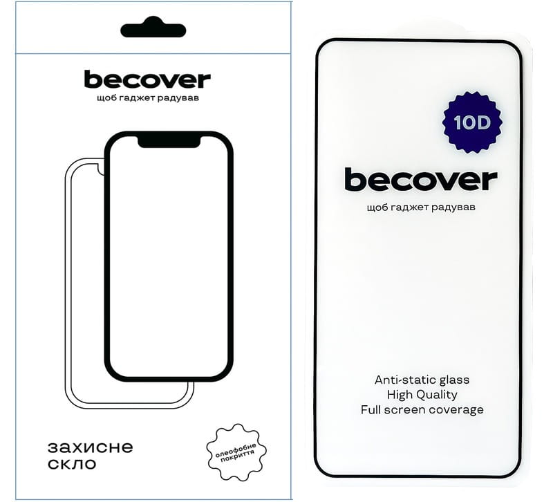 Защитное стекло BeCover для Poco F6 Pro Black, 10D (712586)