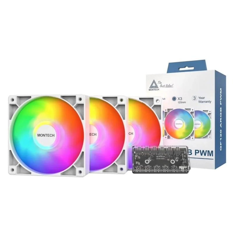 Вентилятор Montech GF120 PWM (W31) ARGB White