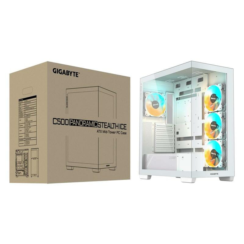 Корпус Gigabyte Aorus C500 Panoramic Stealth Tempered Glass Ice без БП (GB-C500PI ST)