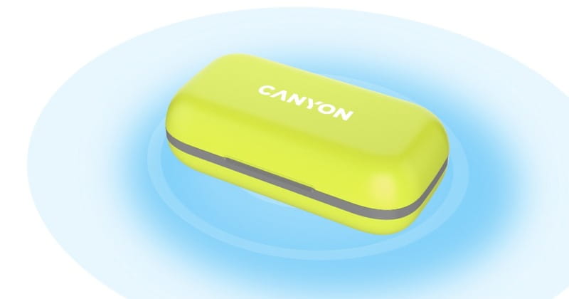 Bluetooth-гарнитура Canyon TWS-11 Headset On Run Sport Yellow-Grey (CNS-TWS11GR)