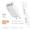 Фото - Сетевое зарядное устройство ColorWay GaN Mini 65W PD Port PPS USB (USB-2C1A) White (CW-CHS058PDCL-WT) + кабель Type-C&Lightning | click.ua