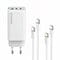 Фото - Сетевое зарядное устройство ColorWay GaN Mini 65W PD Port PPS USB (USB-2C1A) White (CW-CHS058PDCL-WT) + кабель Type-C&Lightning | click.ua