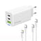 Фото - Сетевое зарядное устройство ColorWay GaN Mini 65W PD Port PPS USB (USB-2C1A) White (CW-CHS058PDCL-WT) + кабель Type-C&Lightning | click.ua
