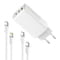 Фото - Сетевое зарядное устройство ColorWay GaN Mini 65W PD Port PPS USB (USB-2C1A) White (CW-CHS058PDCL-WT) + кабель Type-C&Lightning | click.ua