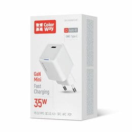Купить Сетевое зарядное устройство ColorWay GaN Mini 35W PD Port PPS USB-C White (CW-CHS056PD-WT) Сетевое зарядное устройство ColorWay GaN Mini 35W PD Port PPS USB-C White (CW-CHS056PD-WT)