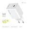 Фото - Мережевий зарядний пристрій ColorWay GaN Mini 45W PD Port PPS USB-C White (CW-CHS057PD-WT) | click.ua