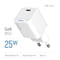 Фото - Мережевий зарядний пристрій ColorWay GaN Mini 25W PD Port PPS USB-C White (CW-CHS052PD-WT) | click.ua