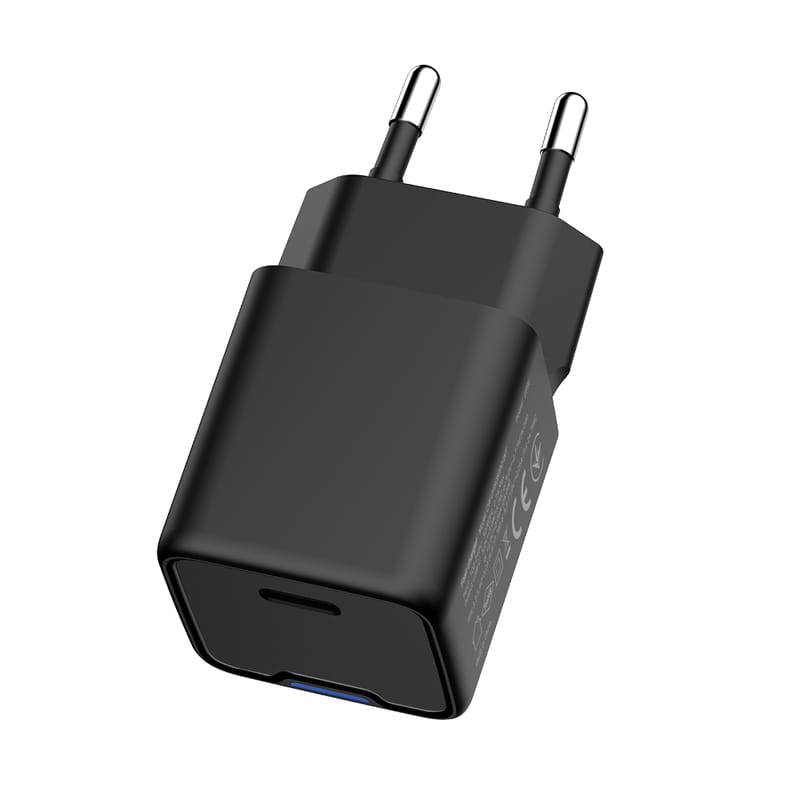 Сетевое зарядное устройство ColorWay GaN Mini 25W PD Port PPS USB-C Black (CW-CHS052PD-BK)