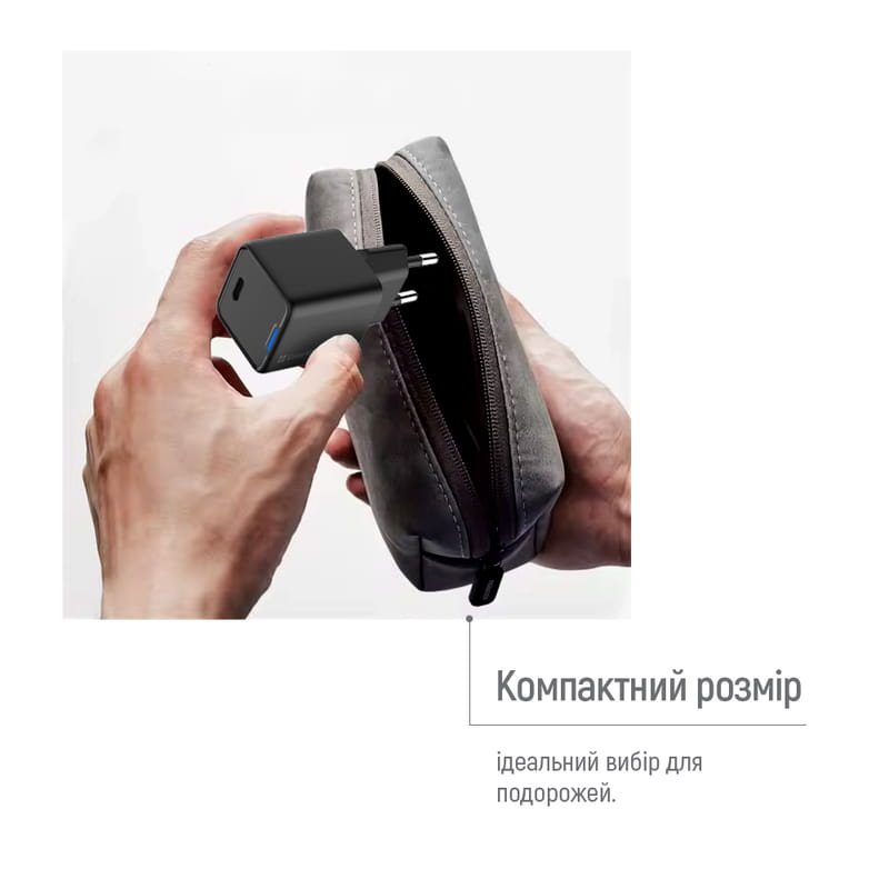 Сетевое зарядное устройство ColorWay GaN Mini 25W PD Port PPS USB-C Black (CW-CHS052PD-BK)