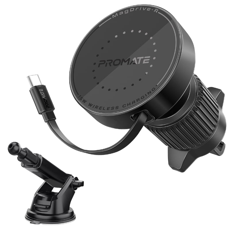 Автомобильное зарядное устройство Promate Magdrive-r Black