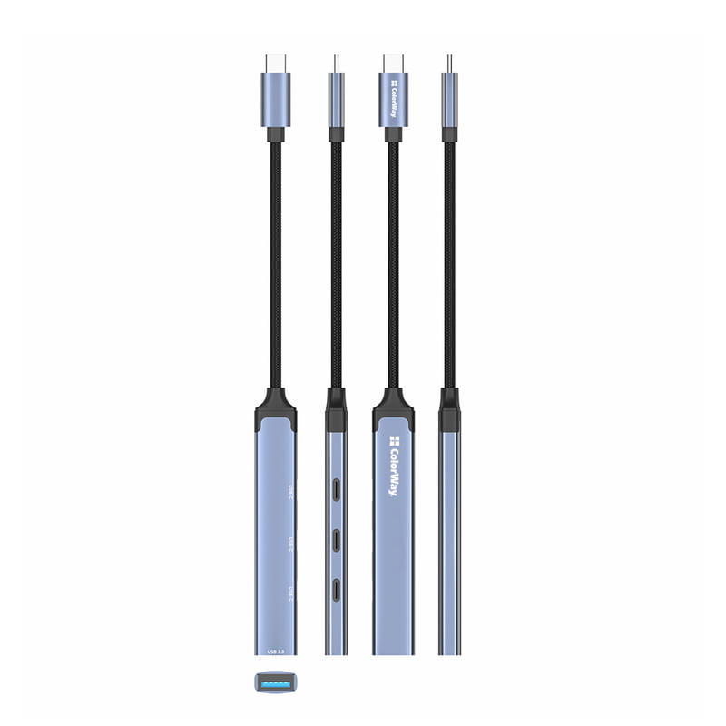 Концентратор СolorWay USB-C 4-в-1 USB-C2.0х3/USB3.0 (CW-HUB07)