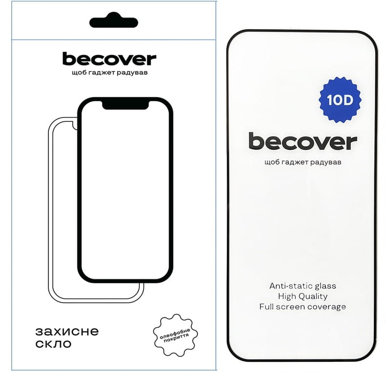 Защитное стекло BeCover для Tecno Spark Go 1 (KL4) Black 10D (712724)
