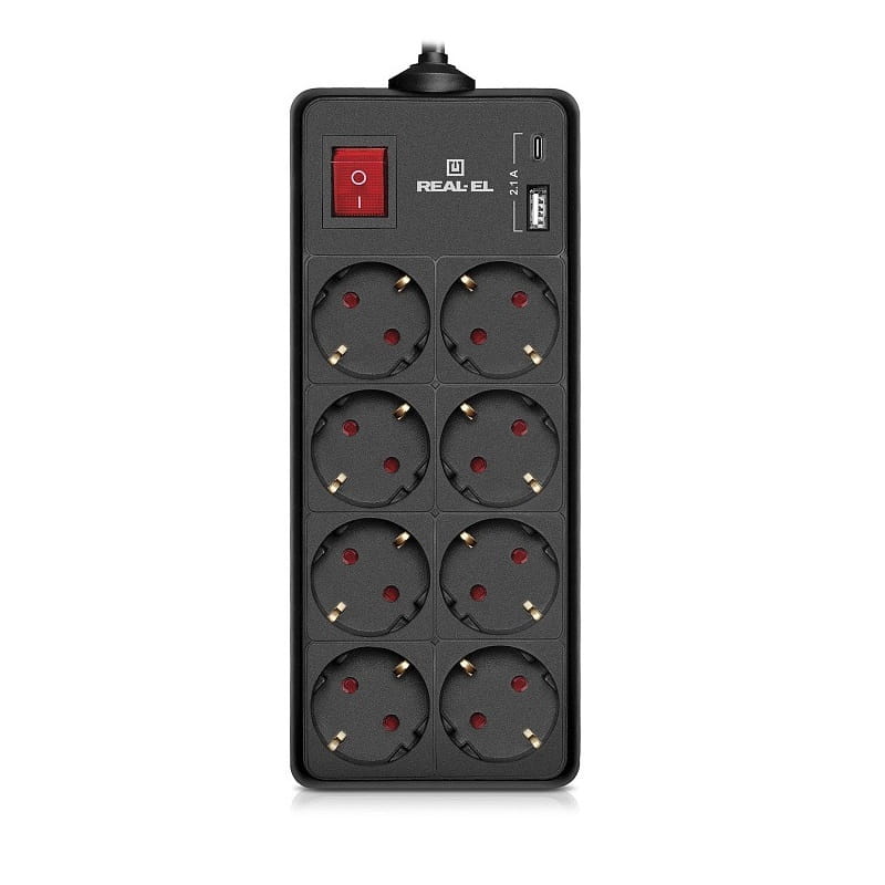 Фільтр живлення REAL-EL RS-Protect 805 3м Black (EL122300043)