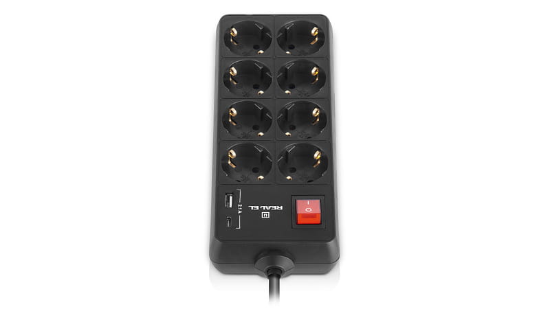 Фильтр питания REAL-EL RS-Protect 805 1.8м Black (EL122300042)