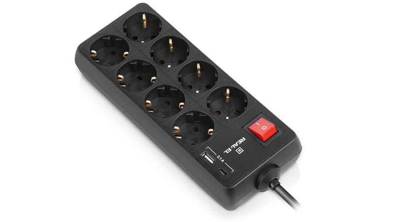 Фильтр питания REAL-EL RS-Protect 805 1.8м Black (EL122300042)