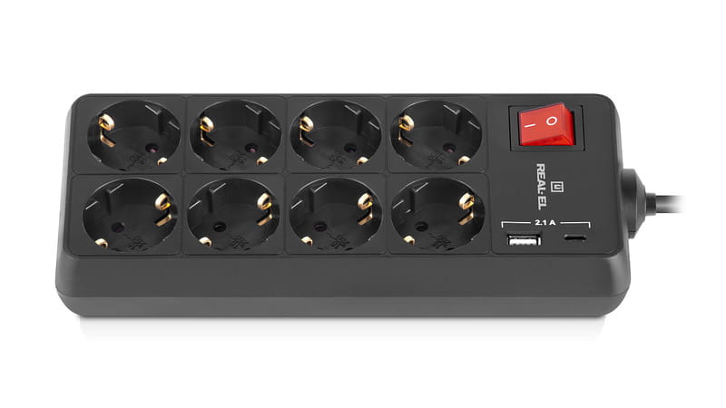 Фильтр питания REAL-EL RS-Protect 805 1.8м Black (EL122300042)