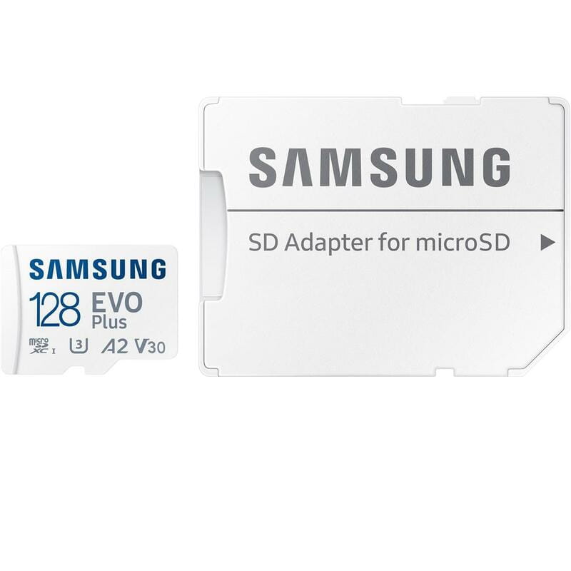 Карта памяти MicroSDXC  128GB UHS-I/U3 Class 10 Samsung Evo Plus R160MB/s + SD-адаптер (MB-MC128SA/EU)