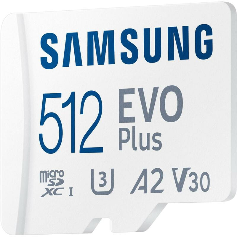 Карта памяти MicroSDXC  512GB UHS-I/U3 Class 10 Samsung Evo Plus R160MB/s + SD-адаптер (MB-MC512SA/EU)