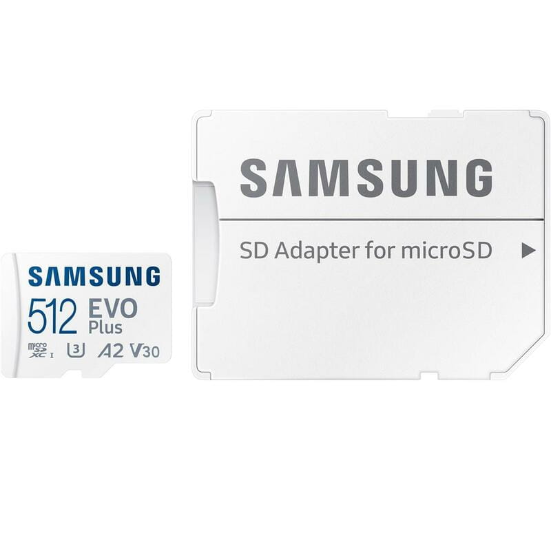 Карта памяти MicroSDXC  512GB UHS-I/U3 Class 10 Samsung Evo Plus R160MB/s + SD-адаптер (MB-MC512SA/EU)