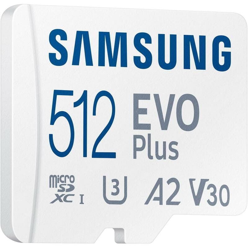 Карта памяти MicroSDXC  512GB UHS-I/U3 Class 10 Samsung Evo Plus R160MB/s + SD-адаптер (MB-MC512SA/EU)
