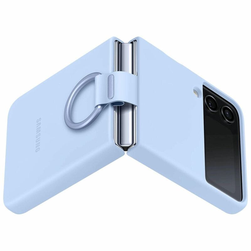 Чeхол-накладка Samsung Silicone Cover with Ring для Samsung Galaxy Flip 4 SM-F721 Arctic Blue (EF-PF721TLEGUA)