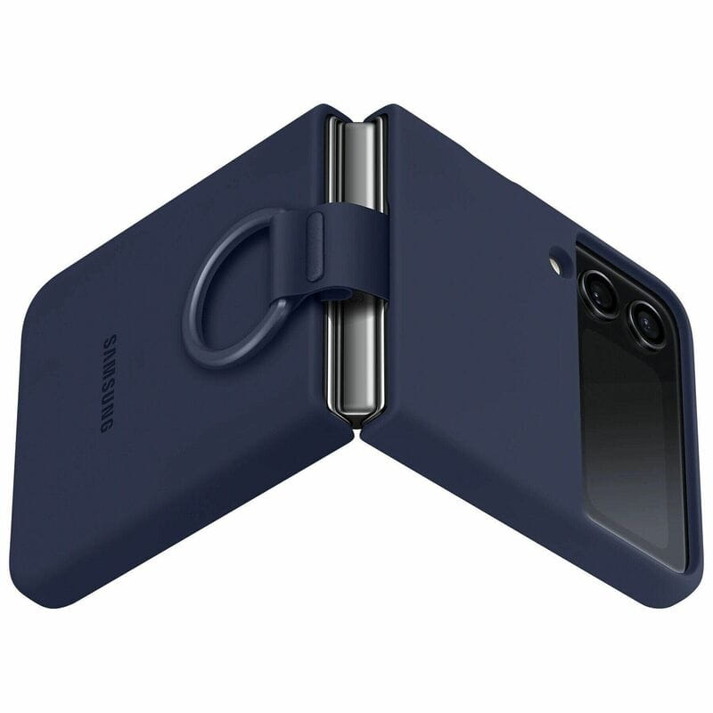 Чeхол-накладка Samsung Silicone Cover with Ring для Samsung Galaxy Flip 4 SM-F721 Navy Blue (EF-PF721TNEGUA)