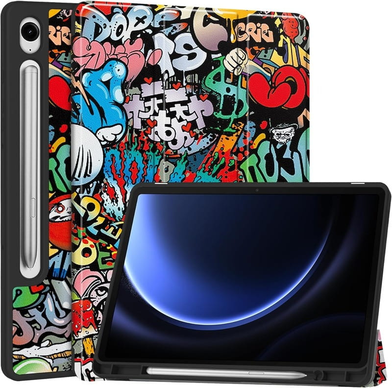 Чехол-книжка BeCover Flexible TPU Mate для Samsung Galaxy Tab S9 (SM-X710/SM-X716)/S9 FE (SM-X510/SM-X516B) Graffiti (712534)