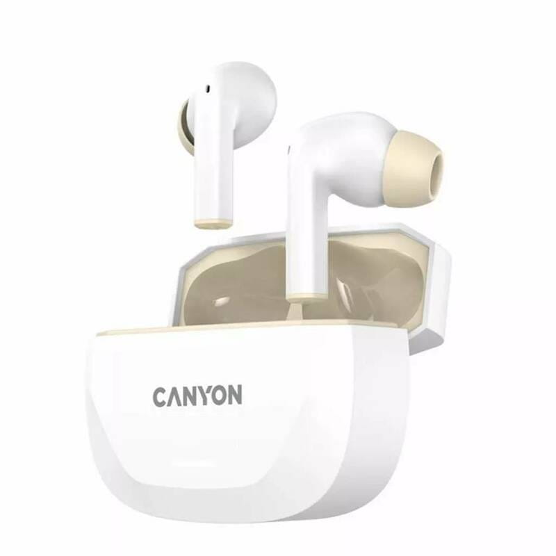 Bluetooth-гарнитура Canyon TWS-7 Hexagon White/Beige (CNS-TWS7WB)