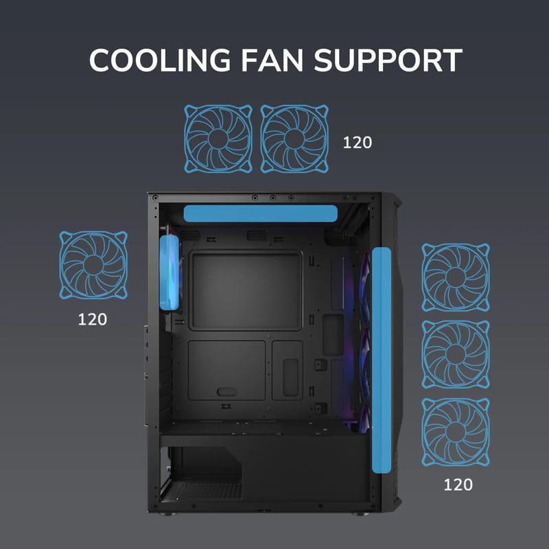 Корпус Cougar MX110 RGB Black без БП