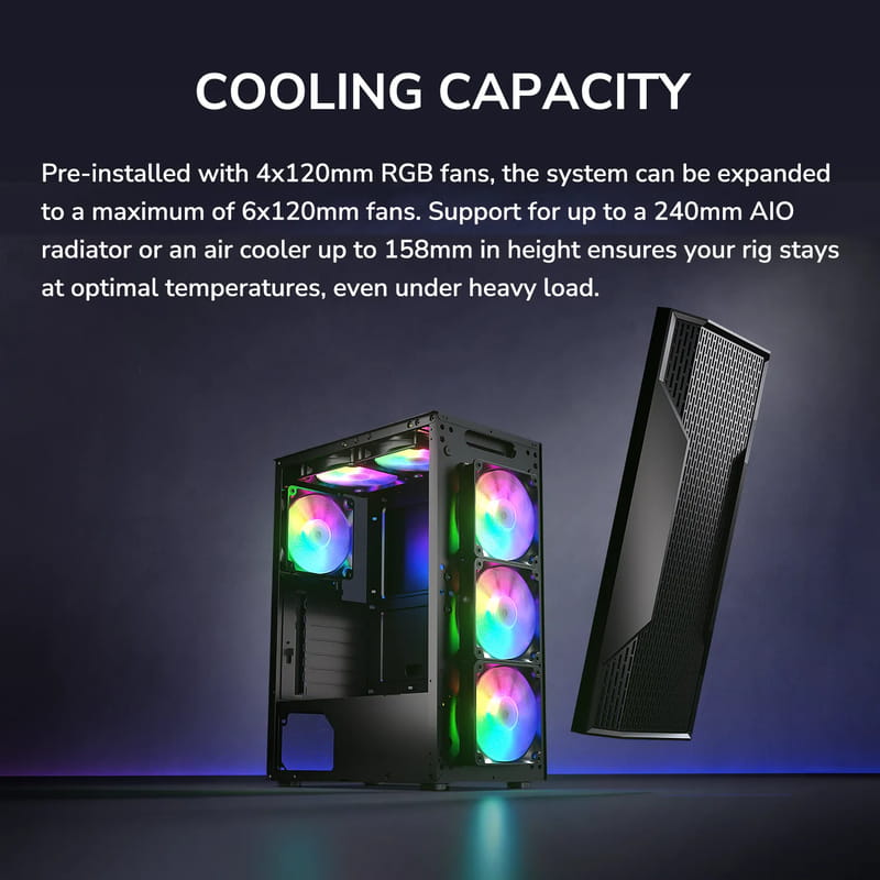 Корпус Cougar MX110 RGB Black без БП