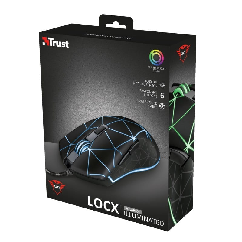 Миша Trust GXT 133 Locx Illuminated Gaming Black (22988)