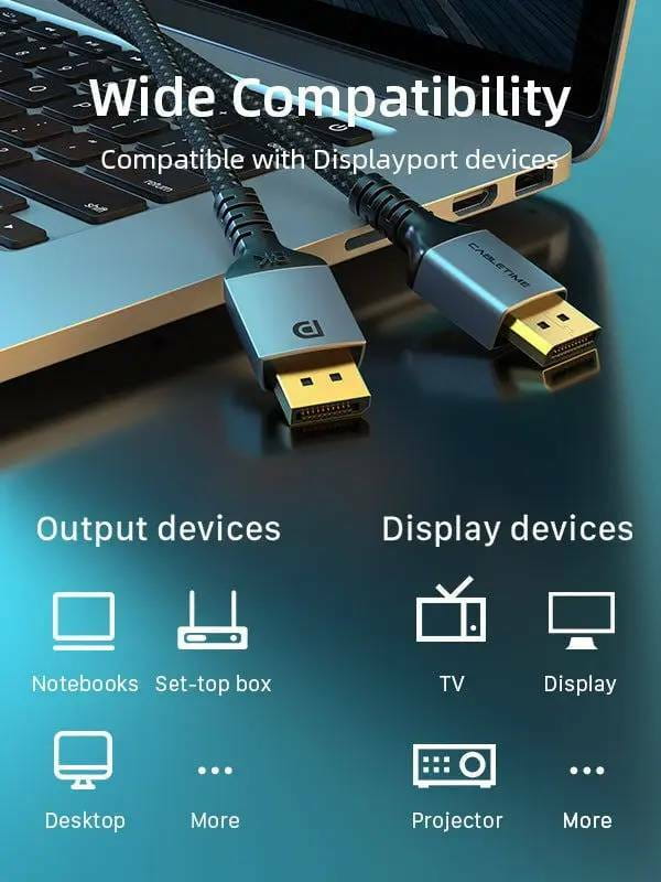 Кабель Cabletime DisplayPort - DisplayPort V 1.4 (M/M), 3 м Black (CD11N)