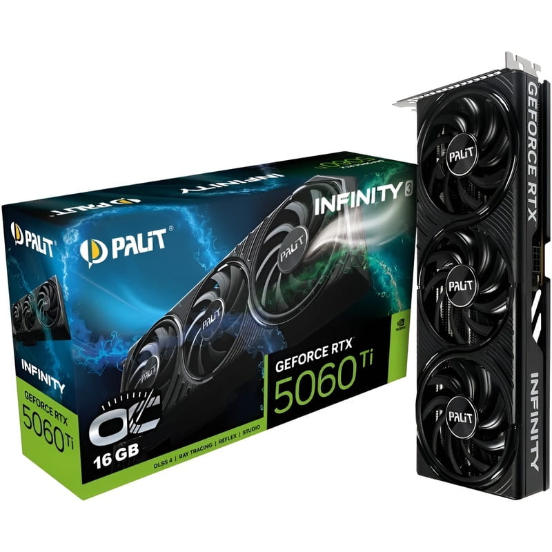 Відеокарта GF RTX 5060 Ti 16GB GDDR7 Infinity 3 OC Palit (NE7506TS19T1-GB2061S)