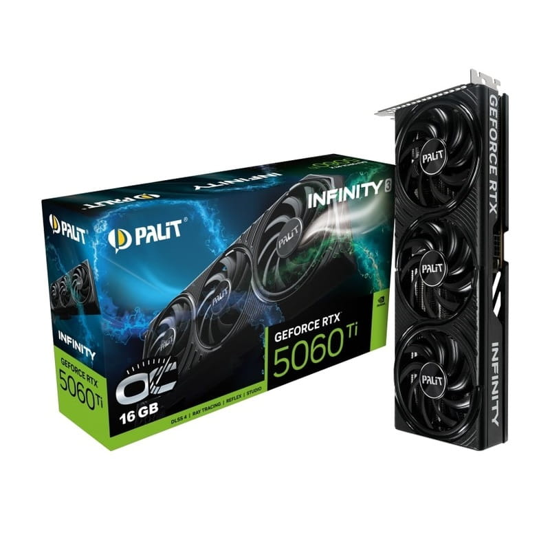 Видеокарта GF RTX 5060 Ti 16GB GDDR7 Infinity 3 OC Palit (NE7506TS19T1-GB2061S)