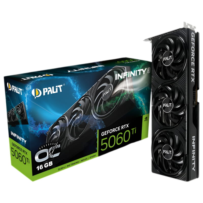 Видеокарта GF RTX 5060 Ti 16GB GDDR7 Infinity 3 OC Palit (NE7506TS19T1-GB2061S)