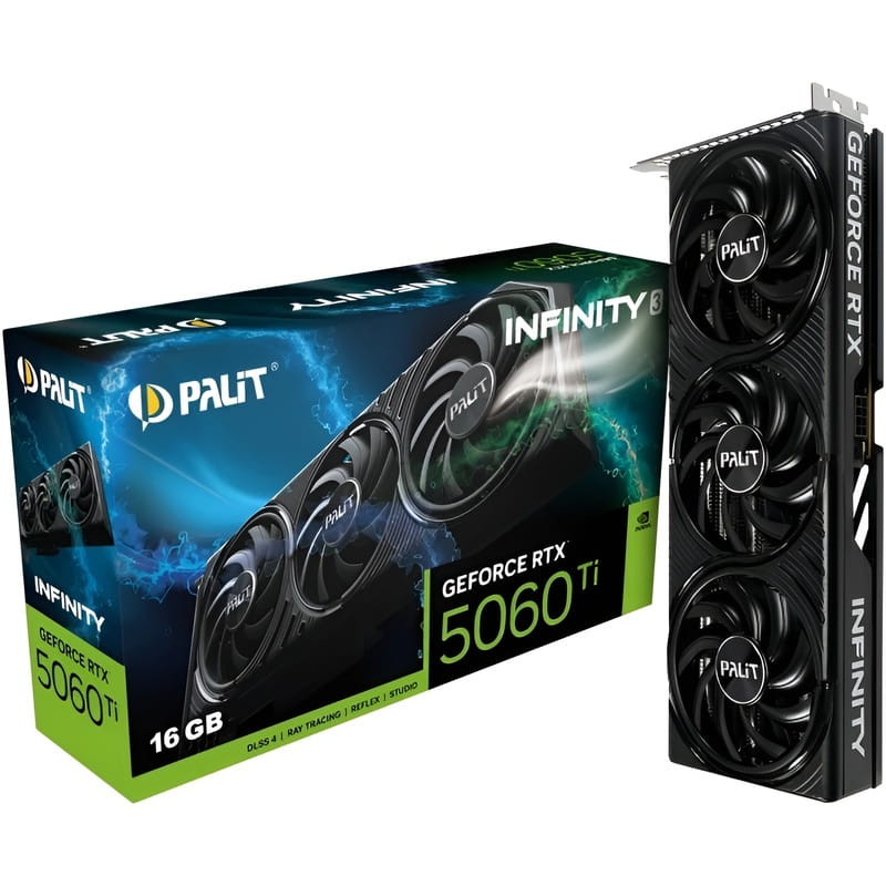 Відеокарта GF RTX 5060 Ti 16GB GDDR7 Infinity 3 Palit (NE7506T019T1-GB2061S)