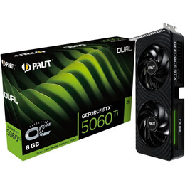 Видеокарта GF RTX 5060 Ti  8GB GDDR7 Dual OC Palit (NE7506TT19P1-GB2062D)