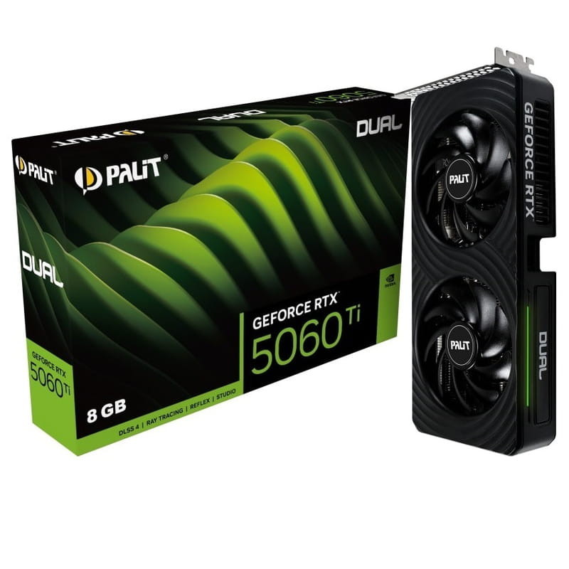 Видеокарта GF RTX 5060 Ti  8GB GDDR7 Dual Palit (NE7506T019P1-GB2062D)