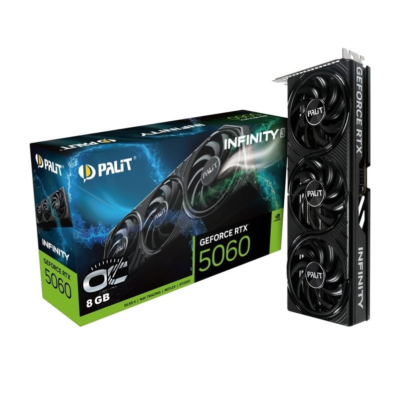 Видеокарта GF RTX 5060 8GB GDDR7 Infinity 3 OC Palit (NE75060T19P1-GB2063S)