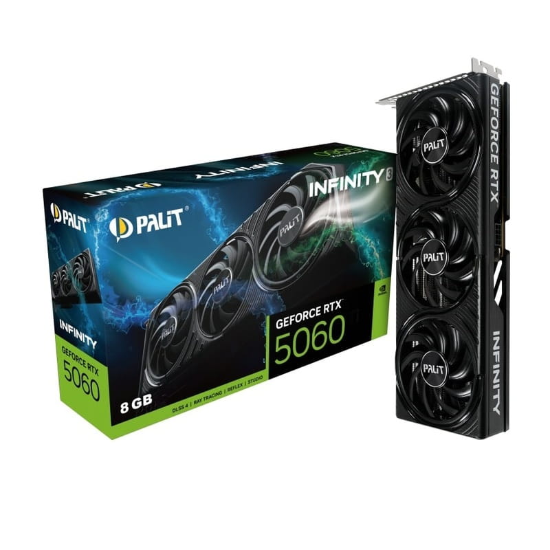 Видеокарта GF RTX 5060 8GB GDDR7 Infinity 3 Palit (NE75060019P1-GB2063S)