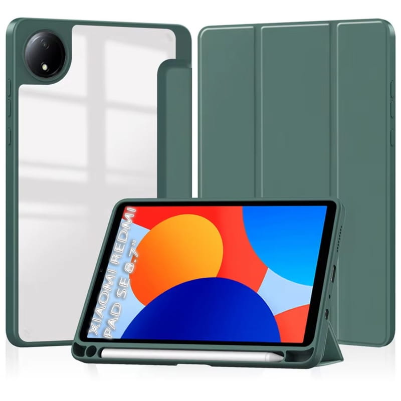Чехол-книжка BeCover Soft Edge TPU для Xiaomi Redmi Pad SE 8.7 Dark Green (712566)