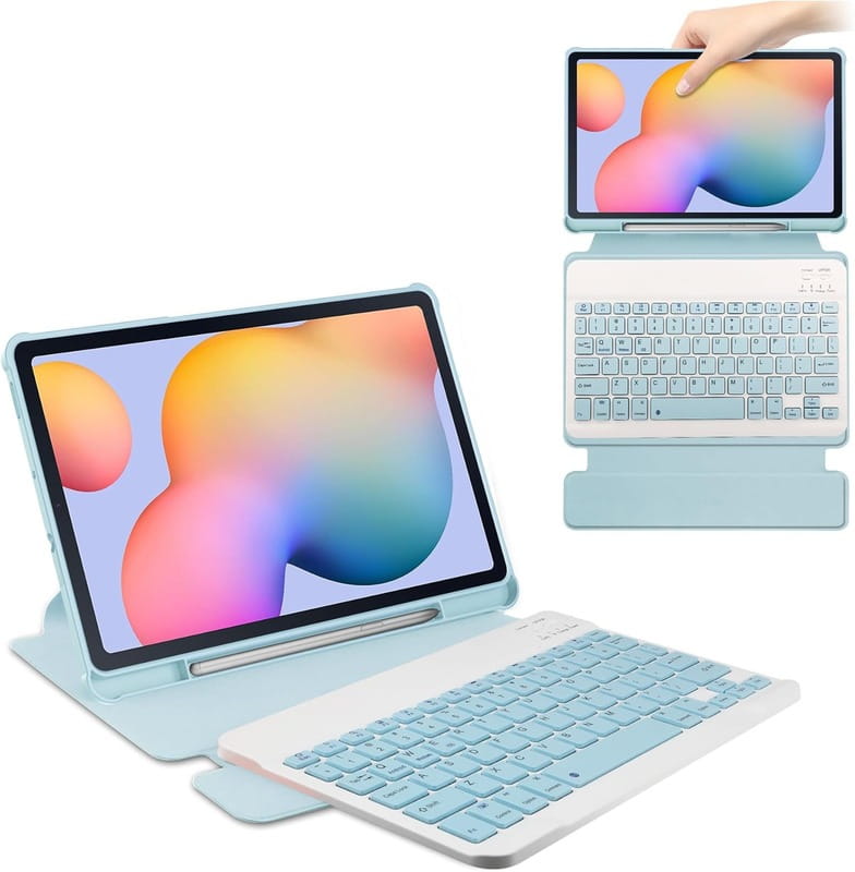 Чохол з бездротовою клавіатурою BeCover 360° Rotatable для Samsung Galaxy Tab S6 Lite 10.4 SM-P620/SM-P625/SM-P627 Light Blue (712590)