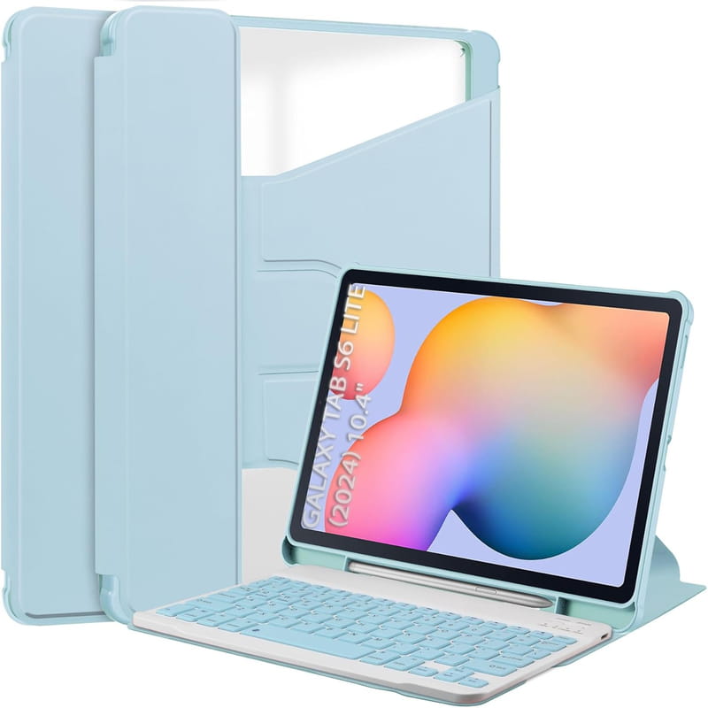 Чохол з бездротовою клавіатурою BeCover 360° Rotatable для Samsung Galaxy Tab S6 Lite 10.4 SM-P620/SM-P625/SM-P627 Light Blue (712590)