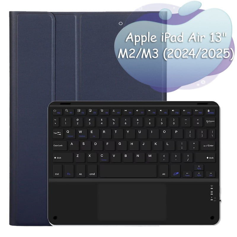 Чехол с беспроводной клавиатурой (TouchPad) BeCover для Apple iPad Air 13 (2024/2025) Deep Blue (712602)
