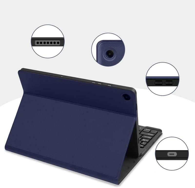 Чохол з бездротовою клавіатурою BeCover для Samsung Galaxy Tab A9 SM-X115 Deep Blue (712356)
