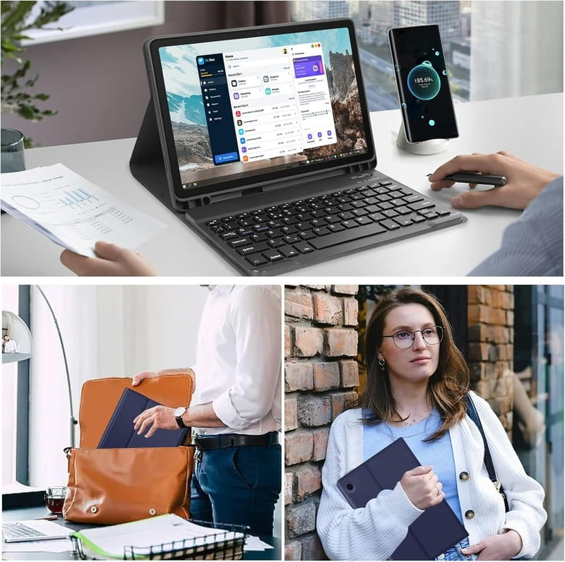 Чохол з бездротовою клавіатурою BeCover для Samsung Galaxy Tab A9 SM-X115 Deep Blue (712356)
