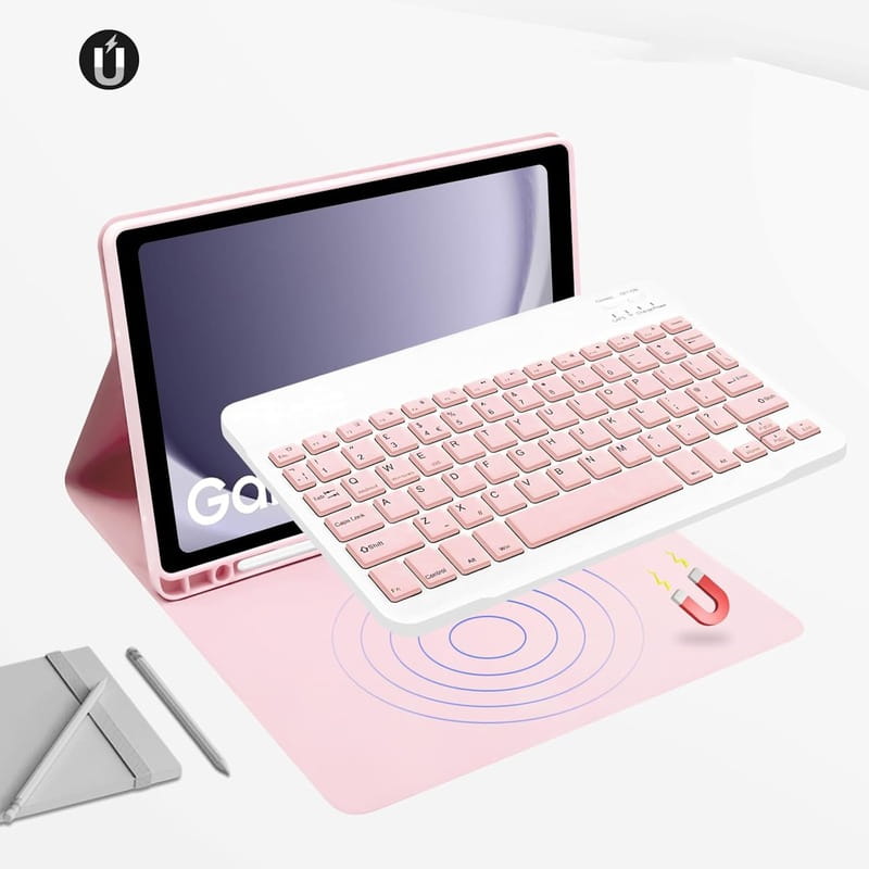 Чохол з бездротовою клавіатурою BeCover для Samsung Galaxy Tab A9 SM-X115 Pink (712359)