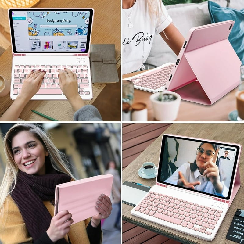 Чохол з бездротовою клавіатурою BeCover для Samsung Galaxy Tab A9 SM-X115 Pink (712359)