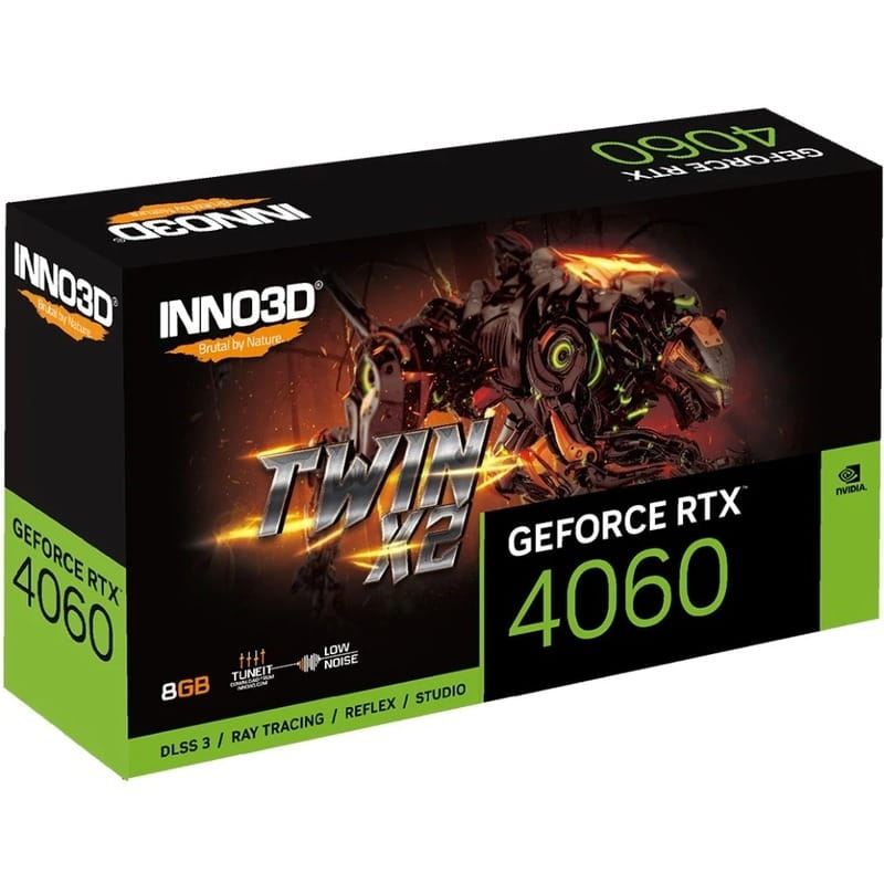 Вiдеокарта GF RTX 4060 8GB GDDR6 Twin X2 Inno3D (N40602-08D6-173061N)