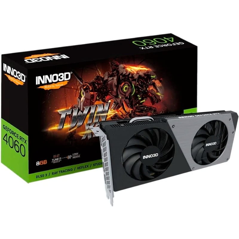 Вiдеокарта GF RTX 4060 8GB GDDR6 Twin X2 Inno3D (N40602-08D6-173061N)